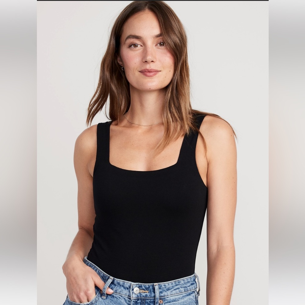 Cotton On Black Bodysuit with Square Neckline